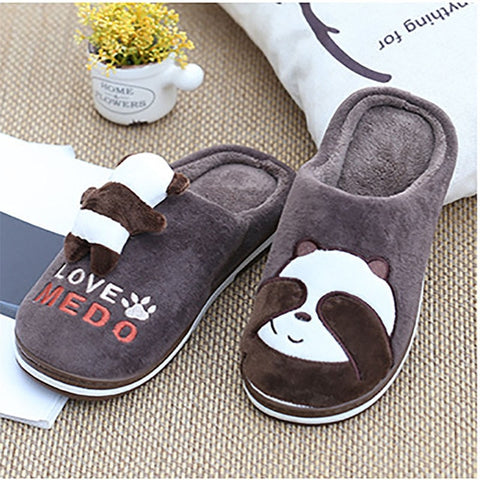 Chausson Panda Enfants Marron