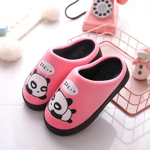 Pantoufles Panda Enfant Rose