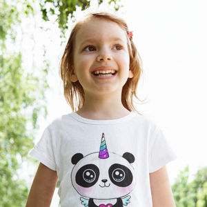 T-shirt panda fille joyeuse