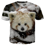 T-Shirt Panda Roux 3D Kawaii