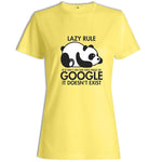 T-Shirt Panda Femme Lazy Rule Jaune