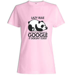 T-Shirt Panda Femme Lazy Rule Rose