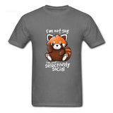 T-Shirt Panda Roux I'm Not Shy Gris