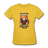 T-Shirt Panda Roux Femme Jaune