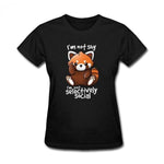 T-Shirt Panda Roux Femme Noir