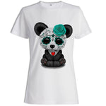 T-Shirt Panda Femme Rose Verte