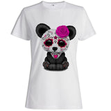 T-Shirt Panda Femme Rose Violette