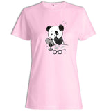 T-Shirt Panda Femme Maquillage Rose