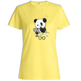 T-Shirt Panda Femme Maquillage Jaune