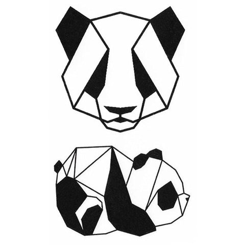 Tatouage Temporaire Panda Géométrique